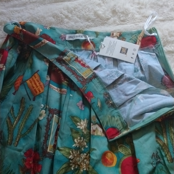Grace Karin "Frida Kalho" print skirt - Picture 5 of 5